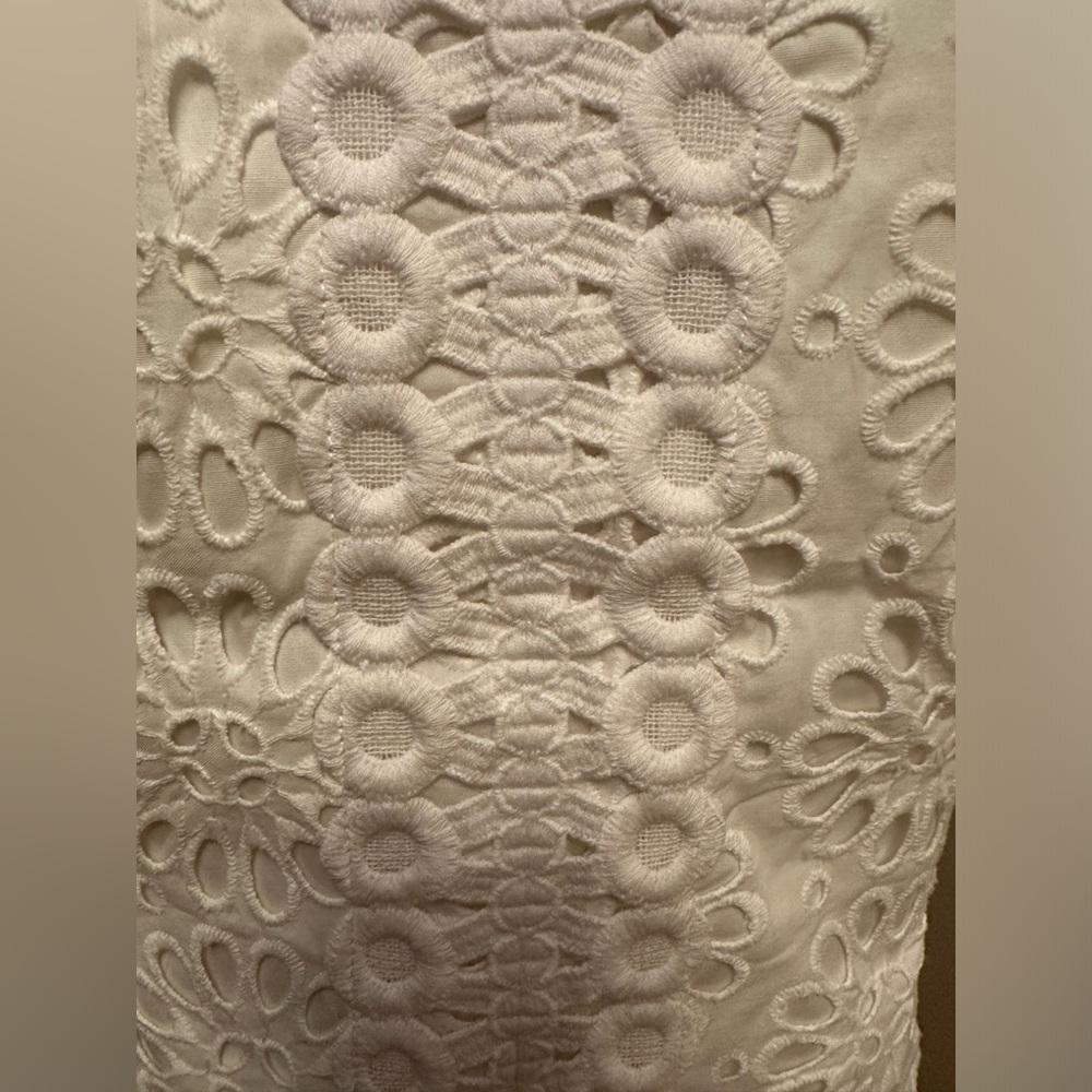 NWT Lilly Pulitzer Shelli Dress Resort White Oversized Pinwheel Eyelet Sz 12 - Picture 4 of 7